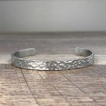 Hammered Stainless Steel Cuff Bracelet for Women
