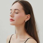 Moissanite Hoop Earrings in Sterling Silver - 4 Stone