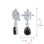Floral Art Deco Statement Dangle Chandelier Earrings