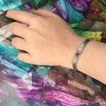 Hammered Stainless Steel Cuff Bracelet for Women