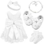 Adorable Baby Girl Baptism Outfit Set - 5 Pieces