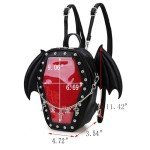 Goth Coffin Backpack with Bat Wing for Pins