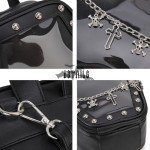 Goth Coffin Backpack with Bat Wing for Pins