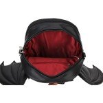 Goth Coffin Backpack with Bat Wing for Pins