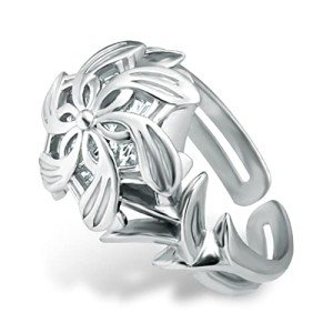 Elven Queen Galadriel Nenya 925 Silver Flower Ring