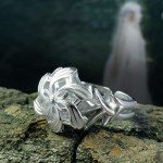 Elven Queen Galadriel Nenya 925 Silver Flower Ring
