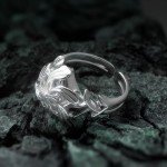Elven Queen Galadriel Nenya 925 Silver Flower Ring