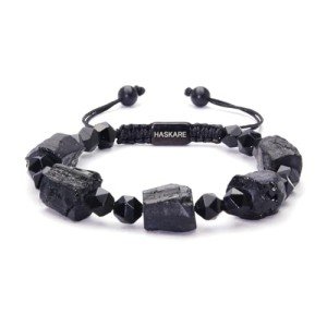 Black Tourmaline Beads Bracelet for Men - Protection Gift
