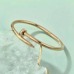 Elegant 18K Gold Nail Cuff Bracelet with CZ