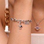 Snoopy & Woodstock Dangle Charm Bracelet for Women