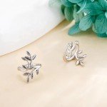 Sterling Silver Leaf Ear Cuffs for Women
