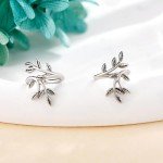 Sterling Silver Leaf Ear Cuffs for Women