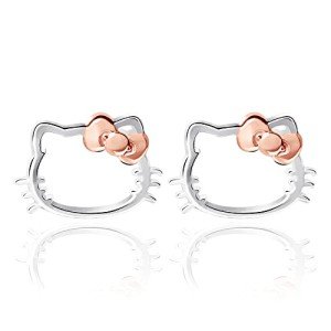 Hello Kitty Sterling Silver Silhouette Stud Earrings