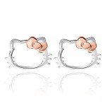 Hello Kitty Sterling Silver Silhouette Stud Earrings