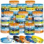 Colorful Autism Awareness Silicone Bracelets - 240 Pack