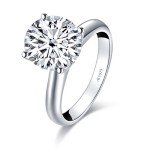 3 Carat CZ Sterling Silver Solitaire Engagement Ring