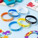 Colorful Autism Awareness Silicone Bracelets - 240 Pack