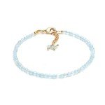 Aquamarine Beaded Bracelet - Gold Plated, Hypoallergenic