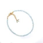 Aquamarine Beaded Bracelet - Gold Plated, Hypoallergenic