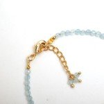 Aquamarine Beaded Bracelet - Gold Plated, Hypoallergenic