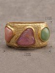 Trendy Chunky Gold Bangle Bracelet with Colorful Stones