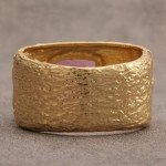 Trendy Chunky Gold Bangle Bracelet with Colorful Stones