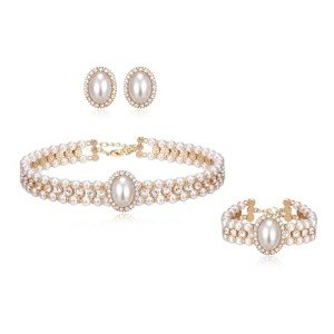 1920s Art Deco Pearl Jewelry Set with Choker