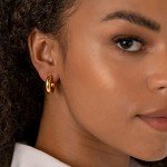 Gold Plated Chunky Open Hoop Earrings for Women