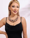 Chunky Crystal Collar Necklace and Earring Set