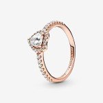 PANDORA Sparkling Heart Ring in Rose Gold