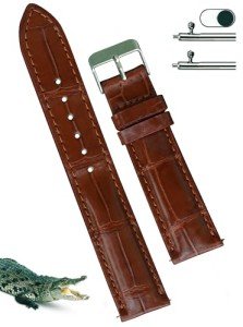 Handmade Light Brown Leather Watch Band for Men