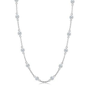 Italian Design 925 Sterling Silver CZ Necklace