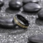 Men's Black Tungsten Dragon Wedding Band, 8mm
