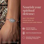 Hematite Evil Eye Charm Beaded Bracelet