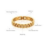 Trendy 18K Gold Waterproof Link Bracelet for Women