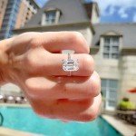 Emerald Cut Cubic Zirconia Engagement Ring for Women