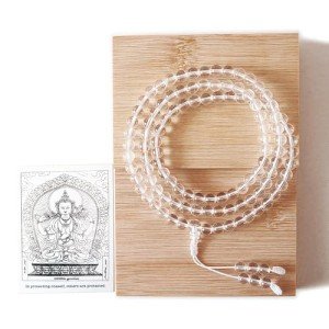 Tibetan 108 Natural Crystal Mala Beads Necklace
