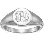 Personalized 925 Sterling Silver Monogram Signet Ring