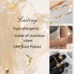 Elegant 18k Gold Plated Adjustable Bangle Bracelet