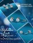 18K White Gold Moissanite Stud Earrings Set