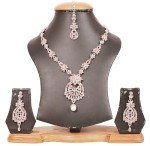 Bollywood-Inspired Silver Floral Necklace and Mangtika Set