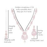 Bollywood-Inspired Silver Floral Necklace and Mangtika Set