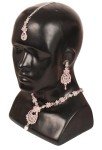 Bollywood-Inspired Silver Floral Necklace and Mangtika Set
