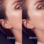 14K Gold Huggie Hoop Earrings for Women