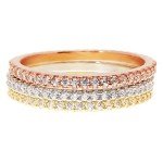 14K Gold Plated CZ Stackable Eternity Rings Set