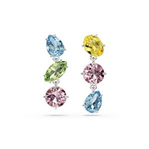 Swarovski Multicolored Drop Earrings with Asymmetrical Design