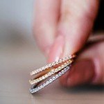 14K Gold Plated CZ Stackable Eternity Rings Set