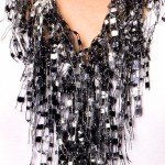 Elegant Black and White Infinity Scarf Necklace