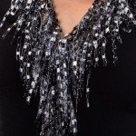 Elegant Black and White Infinity Scarf Necklace