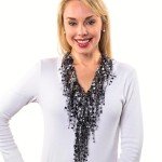 Elegant Black and White Infinity Scarf Necklace